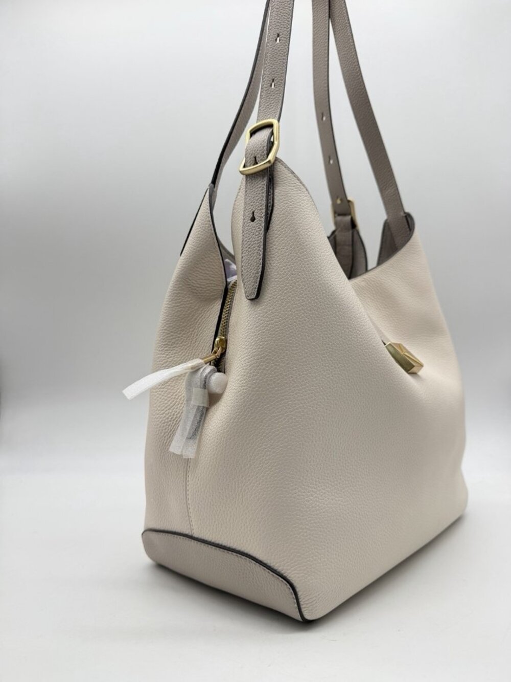 KATE SPADE NY Deco pebbled leather colorblock medium shoulder bag - Cashew milk - Picture 10 of 13
